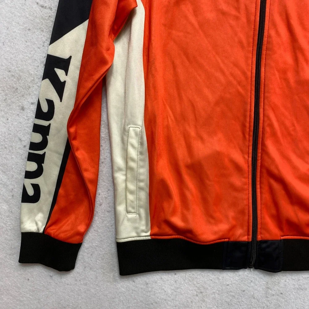 Kappa Track Jacket Mens XL Orange Black Full Zip Race Authentic Logo Sportswear
